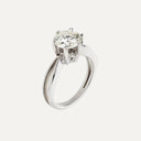 Anel Solitário em Ouro Branco com Diamante 2 ct
