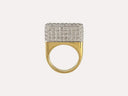 Anillo geométrico de oro y diamantes talla brillante