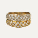 Anillo doble con diamantes en oro blanco y amarillo