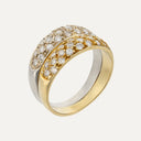 Anillo doble con diamantes en oro blanco y amarillo