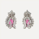 Brincos em Platina e Ouro Branco com Turmalinas Rosas e Diamantes