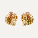 Pendientes Bulgari en oro amarillo con crisoprasa y rodocrosita