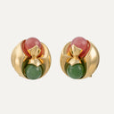 Pendientes Bulgari en oro amarillo con crisoprasa y rodocrosita