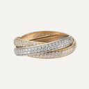 Anillo Cartier Trinity en oro blanco, rosa y amarillo, con diamantes