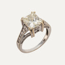 Anillo solitario con diamante de talla princesa de 3,75 ct en oro blanco