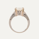 Anillo solitario con diamante de talla princesa de 3,75 ct en oro blanco