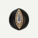 Anillo de ebonita y oro con diamantes