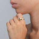 Anel de Memória em Ouro Amarelo com 15 Diamantes