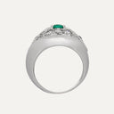 Anel em Ouro Branco com Esmeraldas e Diamantes