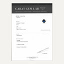 Anillo bailarina con zafiro de Ceilán azul intenso certificado de 5,70 ct y diamantes en oro blanco