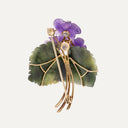Broche Andreas Daub con amatista, jade, diamantes y oro
