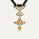 Colgante de cruz en oro con esmeraldas y diamantes sobre plata, español, siglo XVI