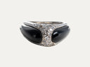 Anillo de oro, diamantes talla brillante y ónix
