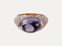Anillo en oro, diamantes y amatista