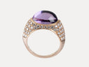 Anel em ouro diamantes e ametista
