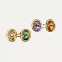 Botões de punho em ouro, Citrinos, ametista e peridoto, Europa, circa 1920