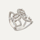 Anel Modernista com Diamantes 2,50 ct em Ouro Branco