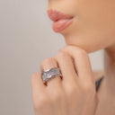 Anillo Bulgari B.zero1 en oro blanco con diamantes y certificado Bulgari
