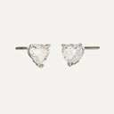 Pendientes de diamantes en forma de corazón en oro blanco