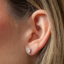 Pendientes de diamantes en forma de corazón en oro blanco