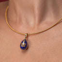 Colgante Fabergé by Victor Mayer en oro y esmalte azul
