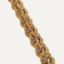 Pulsera vintage de oro amarillo con zafiros lilas