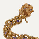 Pulsera vintage de oro amarillo con zafiros lilas