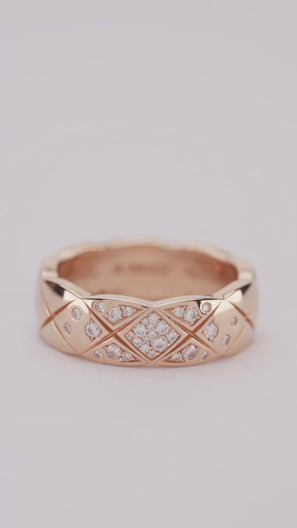 Anel Chanel Coco Crush em Ouro Rosa com Diamantes