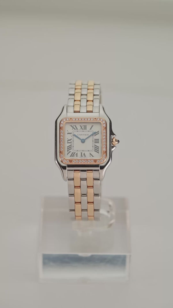 Relógio Cartier Panthère de Cartier com Diamantes em Ouro Rosa e Aço