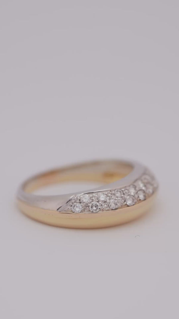 Anel em Ouro Bicolor com Diamantes